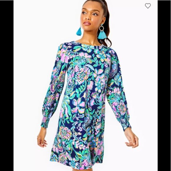 Lilly Pulitzer Dresses & Skirts - Lilly Pulitzer Diann Dress High Tide Navy She’s Got Sol Size XL